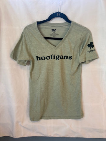 Hooligans V-neck with Sleeve Imprint